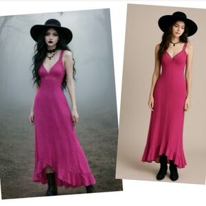 Vtg Betsey Johnson Slip Dress Maxi Polka Dot Lace Ruffles Milkmaid Y2K Rare 90s